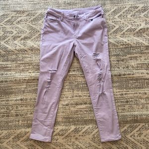 Pastel Purple Ripped Jeans